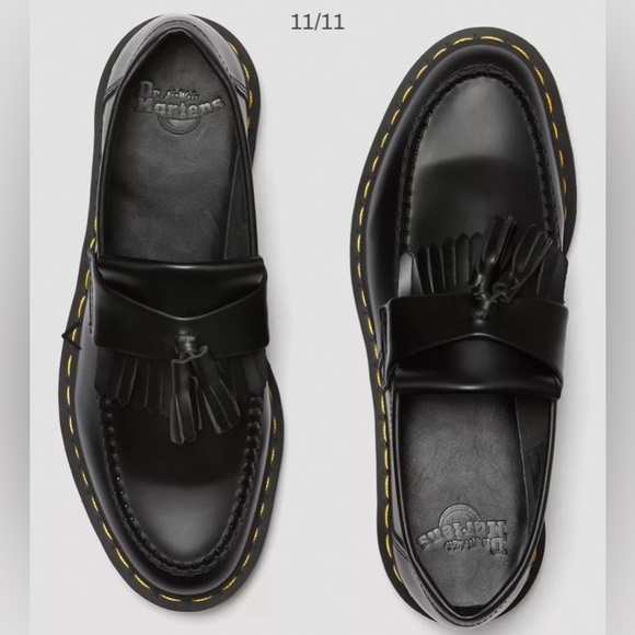 DR. MARTENS ADRIAN YELLOW STITCH TASSEL LOAFERS Women's 8, Men 7 - Picture 9 of 12